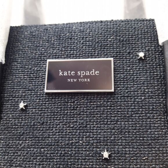 Kate Spade New York Manhattan Black Canvas Car Embellished Large Tote Bag NWT - Picture 8 of 16